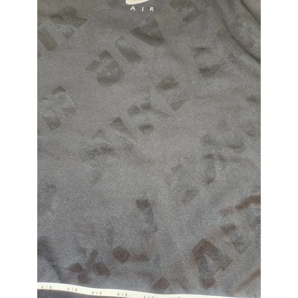 Nike Air womens sz1X long sleeve crop running training black white allover print